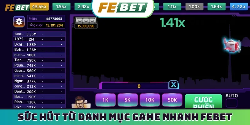 Sức hút hấp dẫn từ danh mục game nhanh Febet